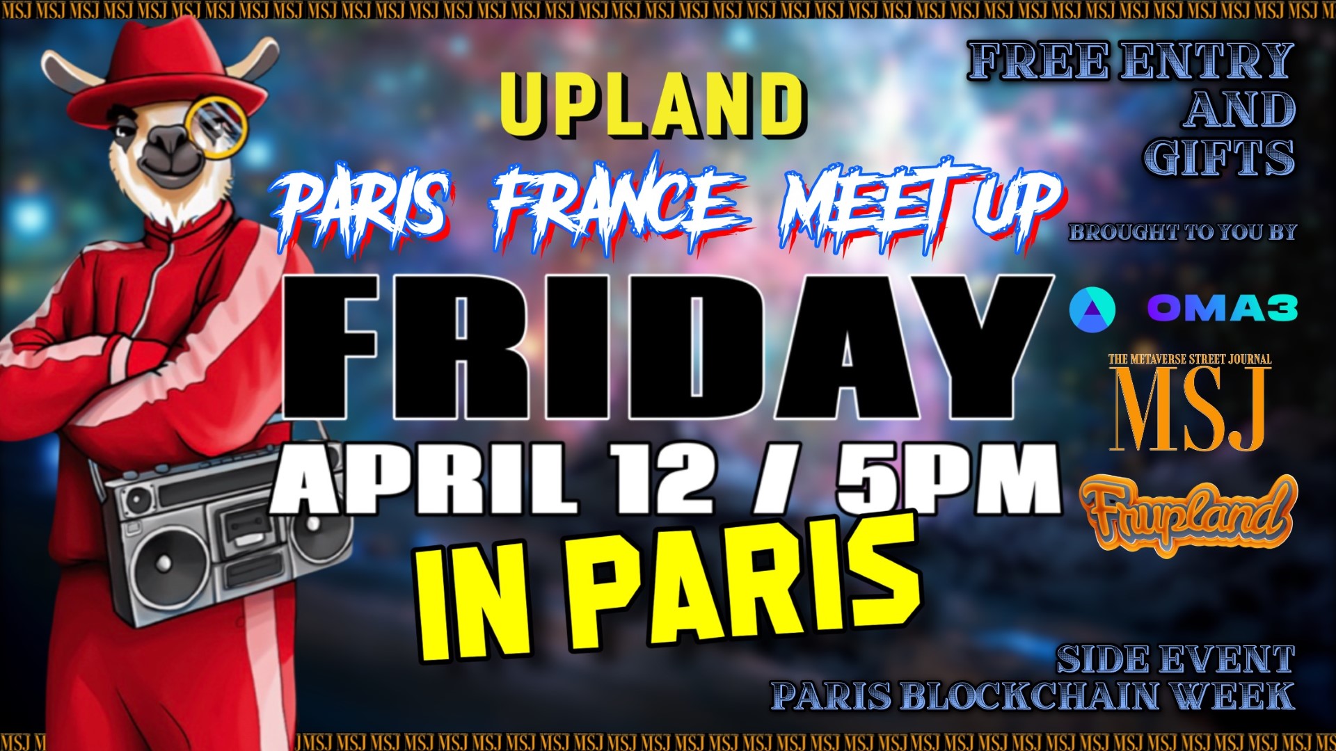 Upland Paris Meetup by MSJ and Frupland ft. Dr. Dirk Lueth, OMA3, and giveaway prizes to all attendees